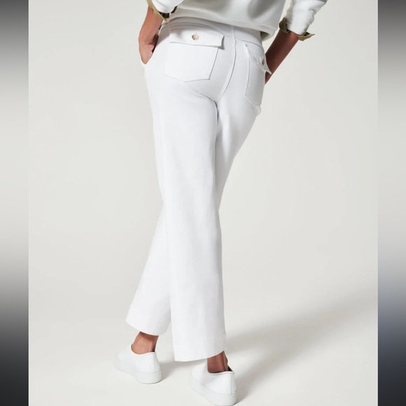 SPANX Pants - SPANX X REVOLVE Stretch Twill Cropped Wide Leg Pant in Bright White
NWT